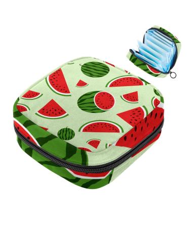 Summer fruit watermelon red green women bandage storage bag menstruation pad bag pocket portable menstrual cup pocket with zip for teenagers girls women women