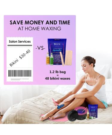 DELEXI Lavender Hard Wax Beads 1.2 lb - Painless Hair Removal for Bikini, Brazilian, Legs, Armpit, Eyebrows & Facial - Suitable for Sensitive Skin - No Strips Needed - Buy Online on GoSupps.com