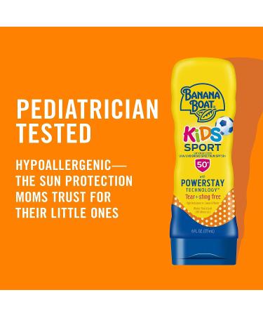 Banana Boat Kids Sport Sunscreen Lotion SPF 50 - Twin Pack 12oz - Sting-Free, Tear-Free, Broad Spectrum - 2 Count - Buy Online on GoSupps.com