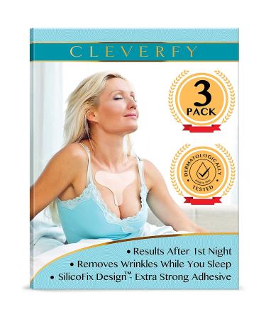 Cleverfy Chest Wrinkle Pads Sleeping (3 Pack T-shape ) - Decollete Anti Wrinkle Chest Pads - Silicone Chest Wrinkle Pad - Anti Wrinkle Pads - Silicon Chest Wrinkle Pads for Chest Wrinkle Prevention 3 Count (Pack of 1)