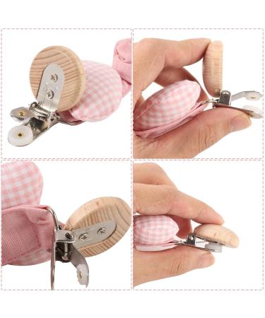 Buy 2-Piece Baby Pacifier Chain - Heart & Star Pattern Pacifier Strap with Wooden Clip & Storage Bag - Perfect Gift for Newborn Girls in Pink - Buy Online on GoSupps.com