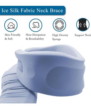 H2SON Neck Brace-Upgraded Portable Ice Silk Fabric Soft Foam Wrapped Adjustable Cervical Pillow for Neck Pain Relief & Prevent and Improve Neck Tilt Cervicorrect Neck Brace at Home or Work (19.3inch)(Sky Blue) - Buy Online on GoSupps.com
