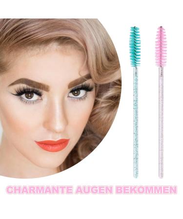 Scettar 200 Pieces Disposable Eyelash Brushes Set - 100 Light Blue & 100 Pink Mascara Applicators for Beauty Salons & Home Use - Buy Online on GoSupps.com
