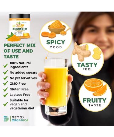 Ginger Shot with Vitamin C and Zinc - 125g Ginger Shots with Turmeric and Orange - Buy Online on GoSupps.com