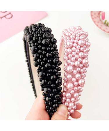 TRIXES Pink Beaded Headband - Women's Fashion Accessory - Pearl Beaded - Buy Online on GoSupps.com