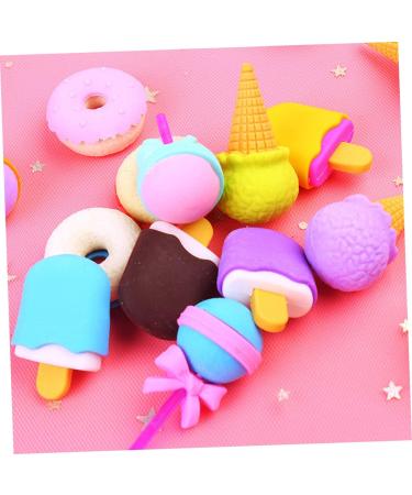  DIYEAH DIYEAH 12 Pieces Assemble Cone Ice Cream Eraser Erase Marker Eraser Novelty Fun Pink Erasable Kids Food Erasers Jigsaw Eraser for Kids Lovely Gourmet Fruit Poppers Eraser - Buy Online on GoSupps.com