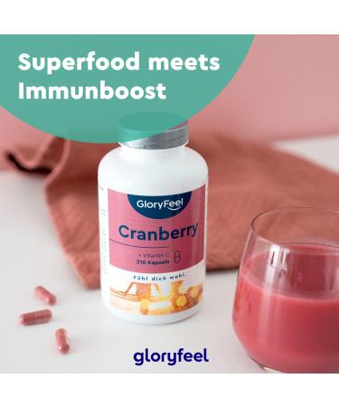 Cranberry Extract with Vitamin C - High-Potency 50:1 - 25 000mg per Dose - 210 Vegan Capsules - Laboratory Tested No Additives - Buy Online on GoSupps.com