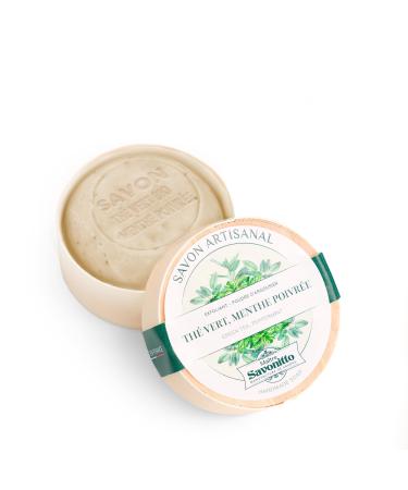 Organic Green Tea and Peppermint Soap in a Wooden Box 100g