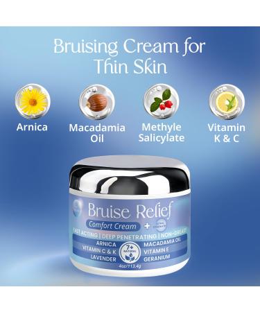 Bruise Relief Cream with Arnica & Vitamin K Extra Strength Formula for Bruising Discoloration and Thin Skin Fast-Absorbing Moisturizer for Seniors & Delicate Skin - Buy Online on GoSupps.com