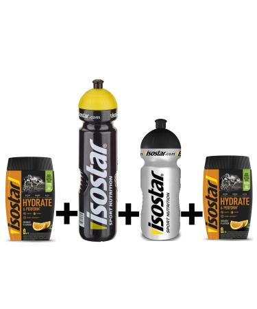 Isostar Isostar Hydrate & Perform 2x400g Isotonic Electrolyte Drink + 1000ml + 500ml Bottle - Electrolyte Solution to Support Sports Performance