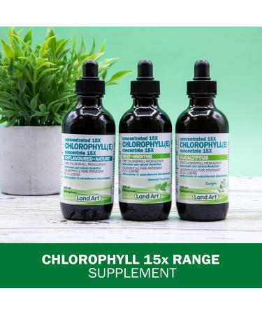 Liquid Chlorophyll Drops Unflavoured 15X Concentrated 100ml Cold Extracted from Non-GMO Alfalfa - Detox - Alkaline - Natural Body Deodorant Antioxidant - Made in Canada - Buy Online on GoSupps.com