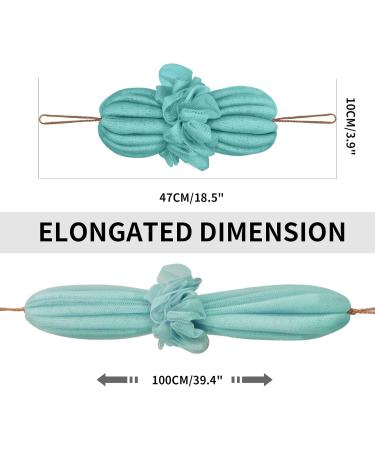 Songaa Bath Shower Loofah Sponge - 2 Pack Exfoliating Back Scrubber with Rope Handles for Men & Women - Long Stretch Body Scrub (Blue & Pink - Buy Online on GoSupps.com
