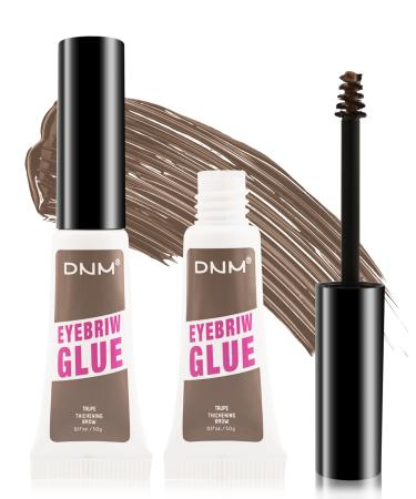 Tinted Eyebrow Gel 2Pcs Taupe Waterproof Long-Lasting Brow Gel Transfer-Proof Thickening Extreme Hold Eyebrow Glue Without Residue Shapes and Sculpts Brows Natural Eyebrow Makeup for Women-02 02 Taupe