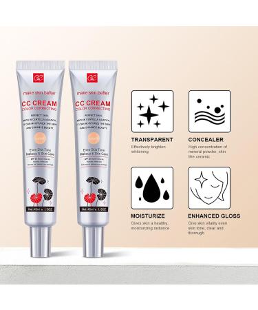  Jimklpy Centella Asiatica CC Cream CC Cream Fluid Foundation to conceal skin imperfections SPF 25+ to even out skin tone full coverage makeup color corrector - Buy Online on GoSupps.com