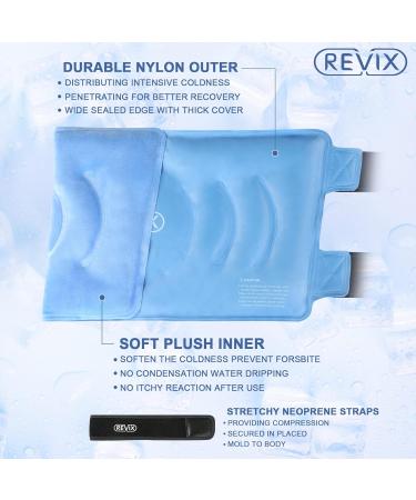 Revix XL Reusable Knee Cooling Pads - Gel Cool Pack for Pain Relief Swelling & Recovery - 2 Pieces with Velcro Fastener (Blue) - Buy Online on GoSupps.com