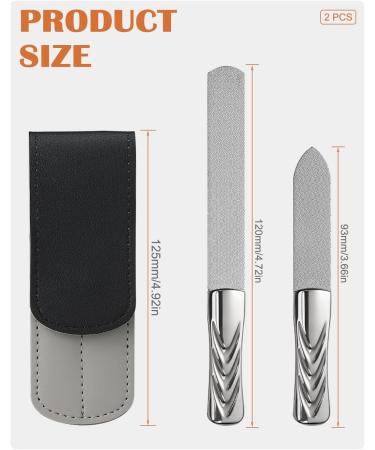 FVION 2 PCS Professional Metal Nail Files Set - Stainless Steel Double-Sided Nail File for Fingernails Toenails - Coarse and Fine Manicure Pedicure Tools - Buy Online on GoSupps.com
