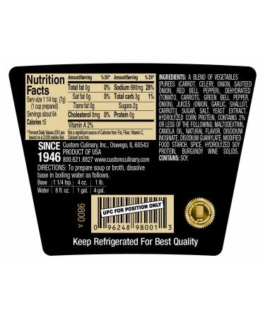 Custom Culinary Gold Label Roasted Vegetable Base - 1 Pound Pack - Buy Online on GoSupps.com
