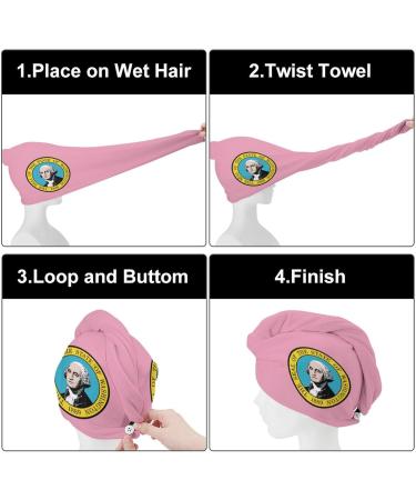 Washington State Seal Microfiber Hair Towel Wrap - Super Absorbent Hair Turban for Women (10" x 26") - Perfect for Fast Drying & Comfort - Buy Online on GoSupps.com