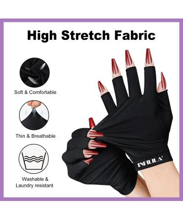 INIFILA UV Light Gloves for Gel Nails - Professional UPF 50+ UV Protection Gloves in Black - Buy Online on GoSupps.com