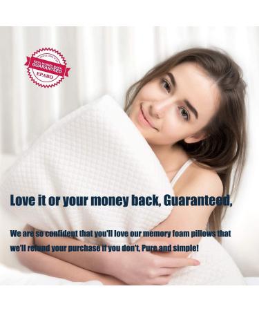 EPABO Contour Memory Foam Pillow - Orthopedic Cervical Pillow for Neck Pain Relief - Firm Queen Size Pillow for Side, Back, and Stomach Sleepers - Includes Free Pillowcase - White (24x15x4.8 inches) - Buy Online on GoSupps.com