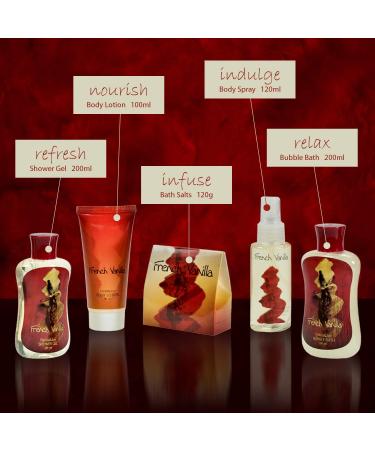 Deluxe Bath and Body Gift Basket for Men & Women | 6-Piece French Vanilla Collection Perfect Appreciation Gift - Buy Online on GoSupps.com