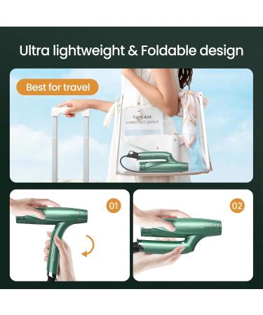 Professional High-Speed Hair Dryer - 110 000 RPM Ionic Blow Dryer 12 Modes Intelligent Temperature Control Foldable & Quiet - Ideal for Travel & Salon Use - Buy Online on GoSupps.com
