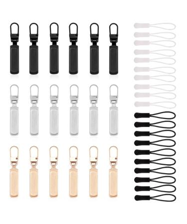 38 pieces of zipper pullers removable zipper metal metal replacement zipper finger zipper pull replacement for suitcase backpack boots jackets