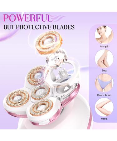 Electric Razors for Women | Painless 4-in-1 Cordless Trimmer for Sensitive Skin | Waterproof Hair Remover Kit - Rechargeable Pink - Buy Online on GoSupps.com