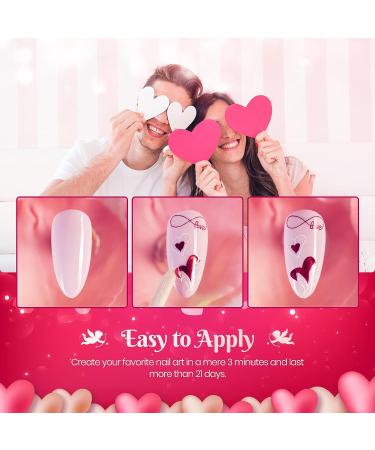 Beetles Spring Summer Nail Stickers - 6 Sheets 3D Self-Adhesive Decals for Manicure - Love Heart Kiss Red Lips Design - Nail Art Decoration for Women and Girls - Buy Online on GoSupps.com