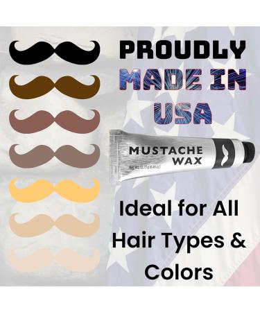 Mustache Styling Wax for Men - Strong Hold Water Based - TSA Approved - Grooming for Stache Beards Sideburns & Eyebrows - Dries Clear - Made in USA - Buy Online on GoSupps.com