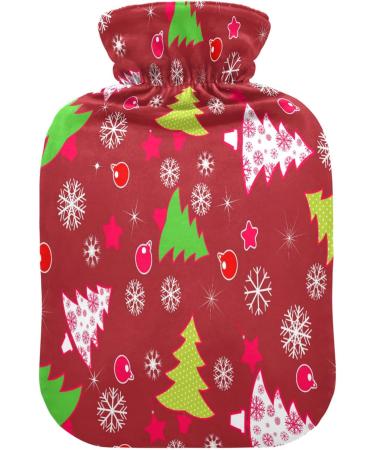 KCLDECI 2L Hot Water Bottle with Green Christmas Tree Cover - Foot Warmer & Pain Relief for Heat and Cold Therapy - Buy Online on GoSupps.com