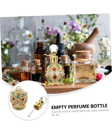 FOMIYES Essential Oil Bottle Perfume Bottle Holder Elegant Perfume Storage Bottle Travel Cosmetic Containers Glass Containers Refillable Travel Perfume Vial Ornament Container Filling 8.3x3.5cm Golden - Buy Online on GoSupps.com