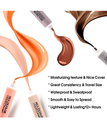 DE'LANCI Color Correcting Concealer Kit for Black Women - Orange, Natural Shades - Waterproof, Full Coverage, Matte Finish - 0.67 Oz - Buy Online on GoSupps.com