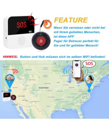 Chunhee Smart Emergency Button for Seniors | Tuya WiFi SOS Alert System - 2 Buttons & 1 Recipient - Ideal for Elderly & Handicapped Care - Buy Online on GoSupps.com