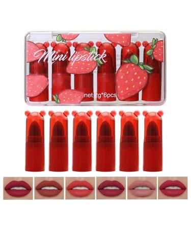 Collection de rouges l vres - Lot de 6 baumes l vres brillants portables - Mini ensemble de rouges l vres - Pour d butants amateurs amies femmes soins de beaut utilisation quotidienne