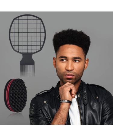 2 Pieces Afro Twist Hair Comb and Brush Set for Natural Hair - Black - Buy Online on GoSupps.com