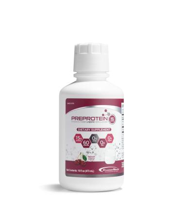 PreProtein 15 Liquid Collagen Predigested Protein Used by Hospitals Doctor Recommended 15g Protein per SVG Sugar-Free All Amino acids for bariatric Wound Care Dialysis Support (Cherry)