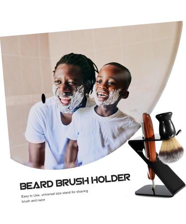 Minkissy Acrylic Stand Brush Bracket - Men's Care Set Z-Shaped Holder for Shaving Brushes & Manual Razors | Universal Brush Holder - Buy Online on GoSupps.com