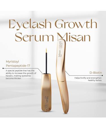 Misan Abera Eyelash Growth Serum - Lash Booster and Enhancer | Pack of 1, 2, or 3 - Regenerating and Nourishing for Longer, Thicker Lashes | 0.18 Fl oz Per Item - Buy Online on GoSupps.com