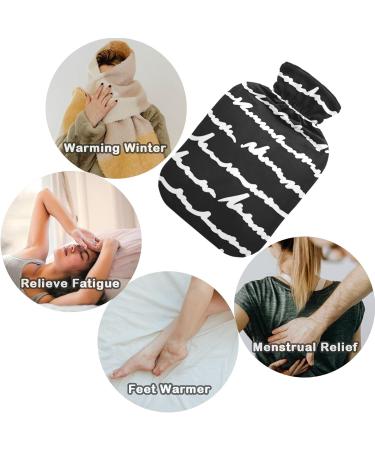 Naanle Stripes Hot Water Bottle with Cover - 1L Transparent Heat Bottle for Bed Hand & Foot Warmer | Pain Relief & Cold Therapy for Winter - Buy Online on GoSupps.com
