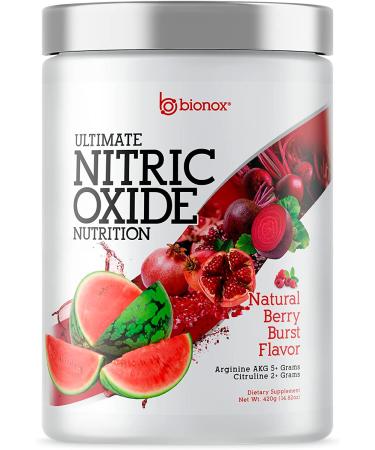 Bionox M3 Ultimate Nitric Oxide Nutrition L Arginine L Citrulline Supplement Nitric Oxide Powder Booster Miracle Cardio Drink with Beetroot, Blood Pressure Support, Motivating Wellness 60 Scoop Berry