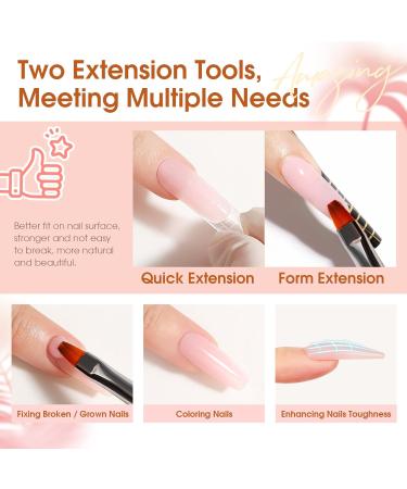 ROSALIND Poly Nail Gel Kit 14 Colors + 72 Nail Art Accessories | Clear & Nude Poly Nails Starter Set with Mini UV Lamp - Buy Online on GoSupps.com