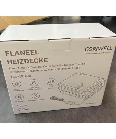 Buy Coriwell Thermal Blanket | 180x130 cm Electric Heating Blanket with Auto Switch-Off 10 Heat Levels Washable Overheat Protection - Gray - Buy Online on GoSupps.com