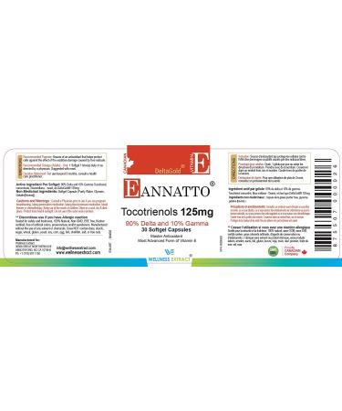WELLNESS EXTRACT Delta Gold E Annatto Tocotrienols 125mg Softgels - 30 Count - Buy Online on GoSupps.com