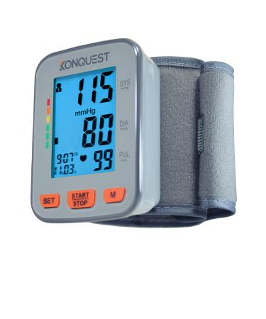 Konquest KBP-2910W Automatic Wrist Blood Pressure Monitor - Accurate - Adjustable Cuff, Large Screen Display - Portable Case - Irregular Heartbeat & Hypertension Detector