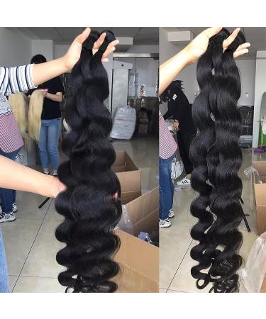 26 28 30 Inch Brazilian Body Wave Human Hair Bundles - 100% Unprocessed Weave in Natural Black Color - 300g - Buy Online on GoSupps.com