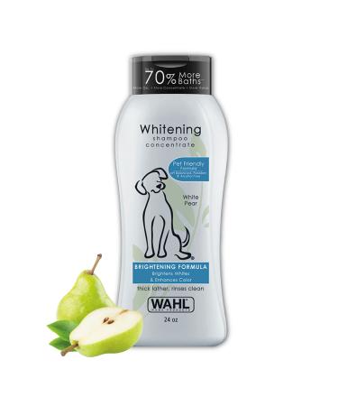 Wahl White Pear Brightening Shampoo for Pets  Whitening & Animal Odor Control with Silky Smooth Results for Grooming Dirty Dogs  24 oz - Model 820001A