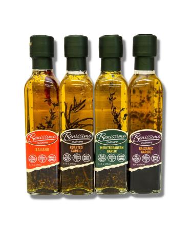 Benissimo Oils Gourmet Mediterranean 34 Fl Oz (Pack of 4) Olive,Garlic 34 Fl Oz (Pack of 4)