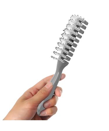 Dukal Hairbrush Pack of 12 Gray Plastic brushes 8 Inch for Healthy Hair Maintenance Gentle Brushing and Proper Hair Care Convenient and comfortable Plastic Bristles Rounded Hairbrushes