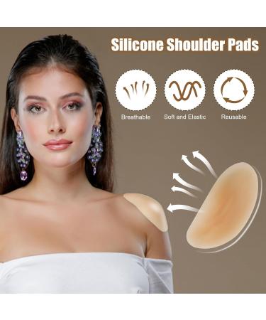 Buy 2 Pairs Silicone Anti-Slip Shoulder Pads - Invisible Non-Skidding Reusable Enhancers for Women's Clothing (Skin Color) - International Shipping Available - Buy Online on GoSupps.com